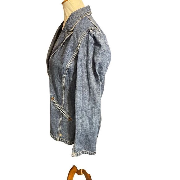 Vintage Liz Claiborne Lizwear Denim Blazer - 90s RARE Classic Jacket Size Large - Picture 8 of 12